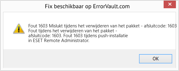 Fix Mislukt tijdens het verwijderen van het pakket - afsluitcode: 1603 (Fout Fout 1603)