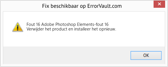 Fix Adobe Photoshop Elements-fout 16 (Fout Fout 16)