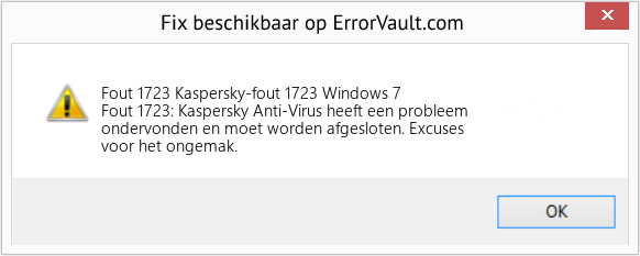 Fix Kaspersky-fout 1723 Windows 7 (Fout Fout 1723)