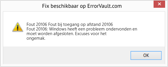 Fix Fout bij toegang op afstand 20106 (Fout Fout 20106)