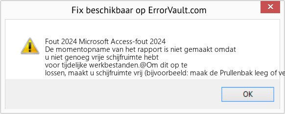 Fix Microsoft Access-fout 2024 (Fout Fout 2024)