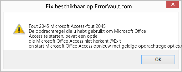 Fix Microsoft Access-fout 2045 (Fout Fout 2045)
