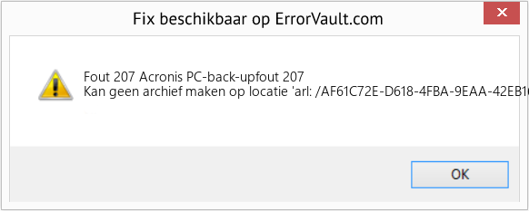 Fix Acronis PC-back-upfout 207 (Fout Fout 207)
