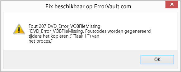 Fix DVD_Error_VOBFileMissing (Fout Fout 207)
