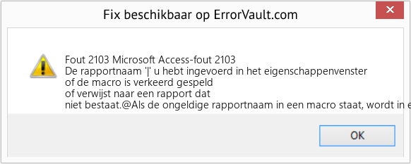 Fix Microsoft Access-fout 2103 (Fout Fout 2103)