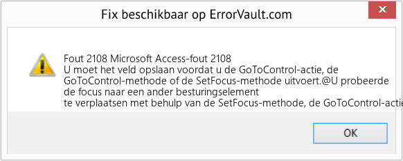 Fix Microsoft Access-fout 2108 (Fout Fout 2108)