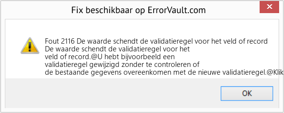 Fix De waarde schendt de validatieregel voor het veld of record (Fout Fout 2116)