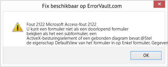 Fix Microsoft Access-fout 2122 (Fout Fout 2122)