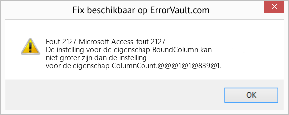 Fix Microsoft Access-fout 2127 (Fout Fout 2127)