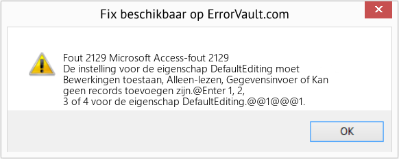 Fix Microsoft Access-fout 2129 (Fout Fout 2129)