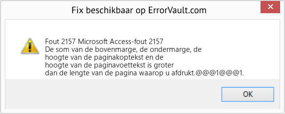 Fix Microsoft Access-fout 2157 (Fout Fout 2157)