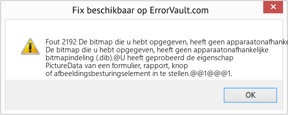 Fix De bitmap die u hebt opgegeven, heeft geen apparaatonafhankelijke bitmapindeling (.dib) (Fout Fout 2192)
