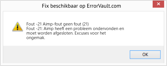 Fix Aimp-fout geen fout (21) (Fout Fout -21)