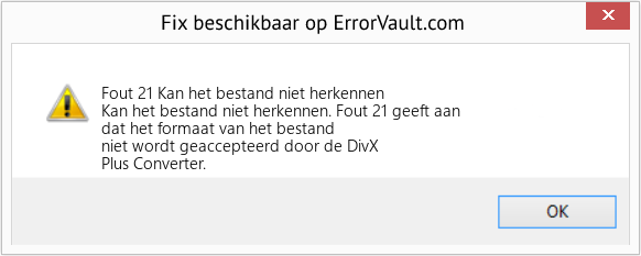 Download Fout <?php echo $nummer; ?> (Kan het bestand niet herkennen) Reparatie Tool Fix Kan het bestand niet herkennen (Fout Fout 21)