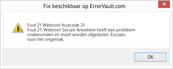 Download Fout <?php echo $nummer; ?> (Webroot-foutcode 21) Reparatie Tool Fix Webroot-foutcode 21 (Fout Fout 21)