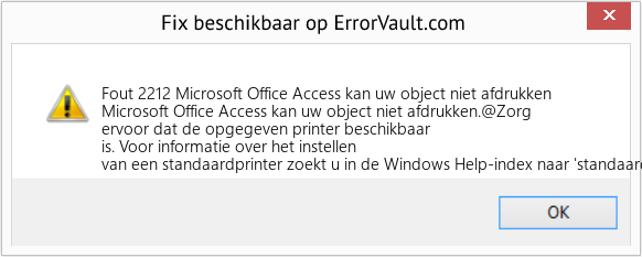Fix Microsoft Office Access kan uw object niet afdrukken (Fout Fout 2212)