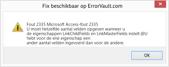 Fix Microsoft Access-fout 2335 (Fout Fout 2335)