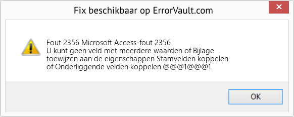 Fix Microsoft Access-fout 2356 (Fout Fout 2356)
