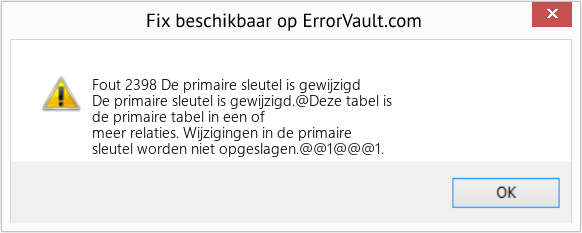 Download Fout <?php echo $nummer; ?> (De primaire sleutel is gewijzigd) Reparatie Tool Fix De primaire sleutel is gewijzigd (Fout Fout 2398)
