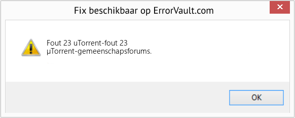 Fix uTorrent-fout 23 (Fout Fout 23)