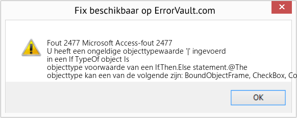 Fix Microsoft Access-fout 2477 (Fout Fout 2477)