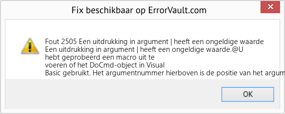 Download Fout <?php echo $nummer; ?> (Een uitdrukking in argument | heeft een ongeldige waarde) Reparatie Tool Fix Een uitdrukking in argument | heeft een ongeldige waarde (Fout Fout 2505)