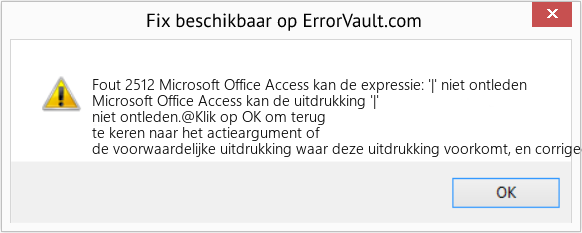 Download Fout <?php echo $nummer; ?> (Microsoft Office Access kan de expressie: '|' niet ontleden) Reparatie Tool Fix Microsoft Office Access kan de expressie: '|' niet ontleden (Fout Fout 2512)