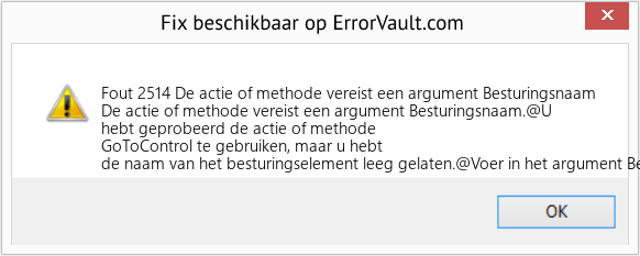 Download Fout <?php echo $nummer; ?> (De actie of methode vereist een argument Besturingsnaam) Reparatie Tool Fix De actie of methode vereist een argument Besturingsnaam (Fout Fout 2514)