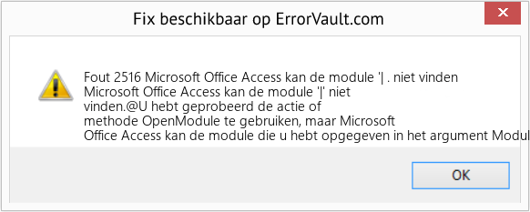 Fix Microsoft Office Access kan de module '| . niet vinden (Fout Fout 2516)