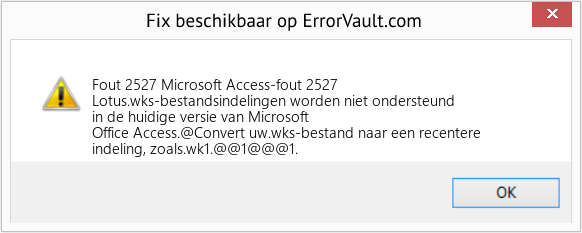 Fix Microsoft Access-fout 2527 (Fout Fout 2527)
