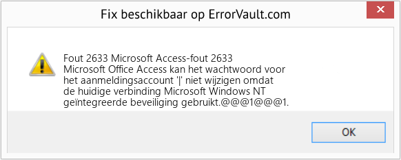 Fix Microsoft Access-fout 2633 (Fout Fout 2633)