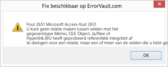 Fix Microsoft Access-fout 2651 (Fout Fout 2651)