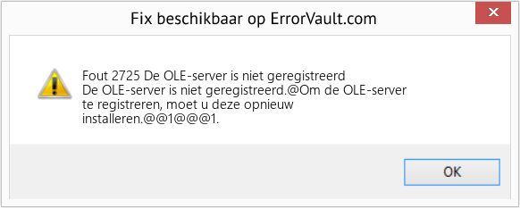 Fix De OLE-server is niet geregistreerd (Fout Fout 2725)