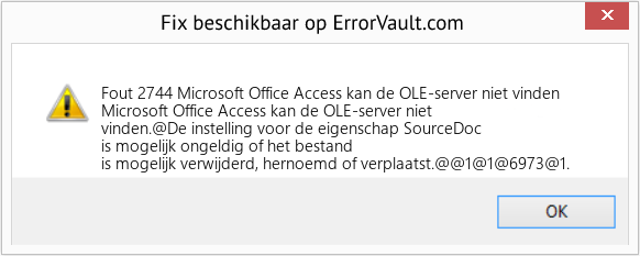 Fix Microsoft Office Access kan de OLE-server niet vinden (Fout Fout 2744)
