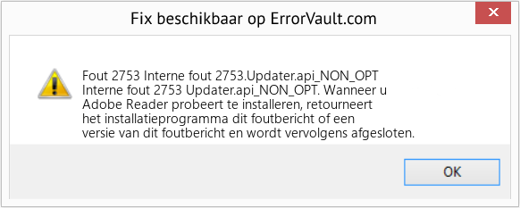 Download Fout <?php echo $nummer; ?> (Interne fout 2753.Updater.api_NON_OPT) Reparatie Tool Fix Interne fout 2753.Updater.api_NON_OPT (Fout Fout 2753)