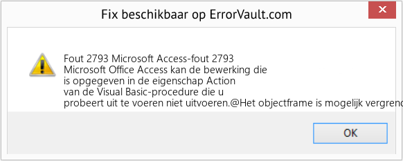 Fix Microsoft Access-fout 2793 (Fout Fout 2793)