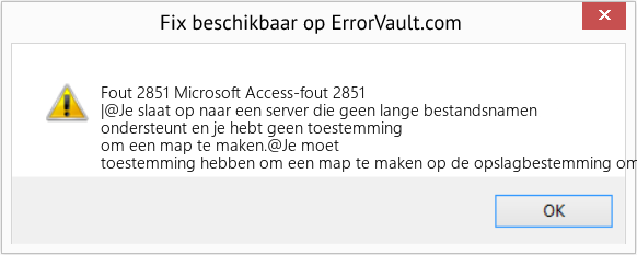 Fix Microsoft Access-fout 2851 (Fout Fout 2851)