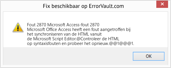 Fix Microsoft Access-fout 2870 (Fout Fout 2870)