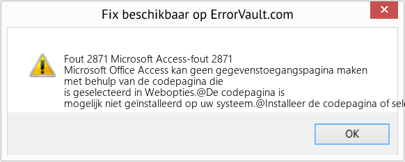 Fix Microsoft Access-fout 2871 (Fout Fout 2871)