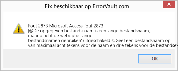 Fix Microsoft Access-fout 2873 (Fout Fout 2873)