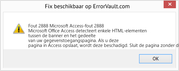 Fix Microsoft Access-fout 2888 (Fout Fout 2888)