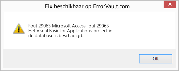 Fix Microsoft Access-fout 29063 (Fout Fout 29063)