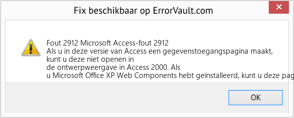 Fix Microsoft Access-fout 2912 (Fout Fout 2912)