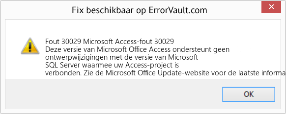Fix Microsoft Access-fout 30029 (Fout Fout 30029)