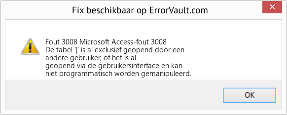 Fix Microsoft Access-fout 3008 (Fout Fout 3008)