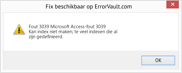 Fix Microsoft Access-fout 3039 (Fout Fout 3039)