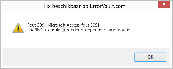 Fix Microsoft Access-fout 3091 (Fout Fout 3091)