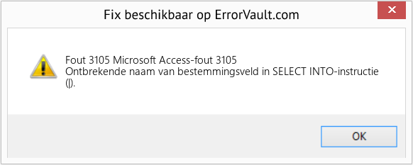 Fix Microsoft Access-fout 3105 (Fout Fout 3105)