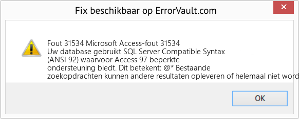 Download Fout <?php echo $nummer; ?> (Microsoft Access-fout 31534) Reparatie Tool Fix Microsoft Access-fout 31534 (Fout Fout 31534)
