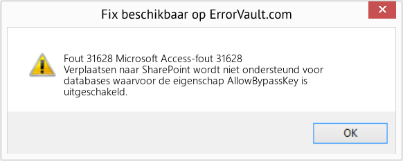 Fix Microsoft Access-fout 31628 (Fout Fout 31628)
